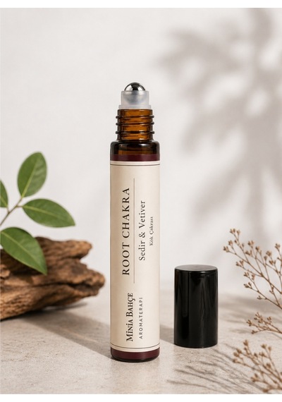 Kök Çakra Roll - %100 Doğal Vetiver & Sedir Yağı 10 Ml