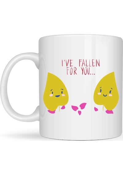 Model 29 I Ve Fallen For You Yazılı Sevimli Aşk Temalı Porselen Kupa Diğer