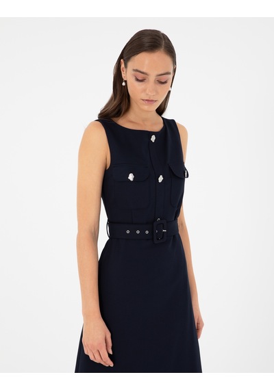 Pierre Cardin Kadın Lacivert Elbise Dokuma 50292893-vr033 Lacivert