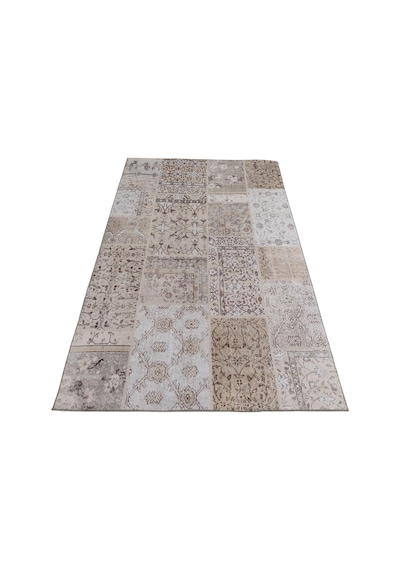 Çam Halı Siesta Patchwork 32-458 Etnik Eskitme Desenli Dokuma Tabanlı Yıkanabilir Şönil Salon Ve Oda Halısı Bej