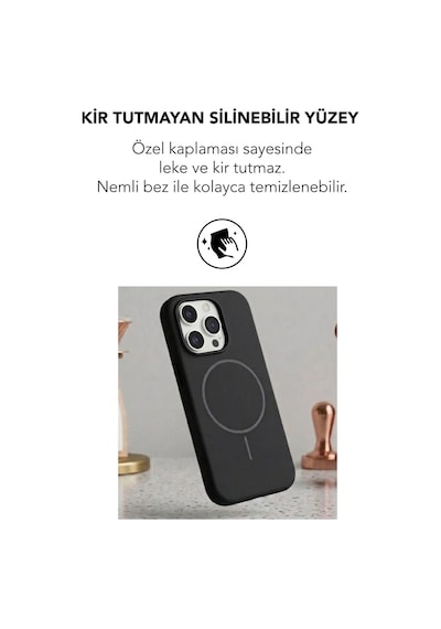 Apple İphone 15 Pro Max Uyumlu Magsafe Lansman Silikon Kılıf Siyah