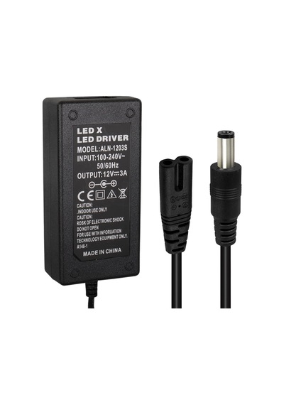 Powermaster Pm-1980 12 Volt - 3 Amper - 36 Watt 5.5 2.5 Mm Uçlu Plastik Kasa Masaüstü Adaptör