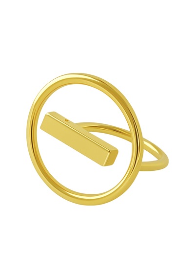 Çelik Circle Yüzük Ayarlanabilirdir Gold