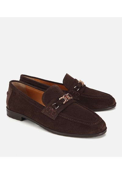 Hotiç Kadın Süet Deri Bej Toka Detaylı Klasik Loafer