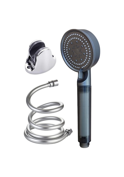 Eraycan Yapı Market 5 Fonksiyonlu Filtreli Pvc Hortum Mafsal Duş Başlığı Set Siyah Krom - Siyah