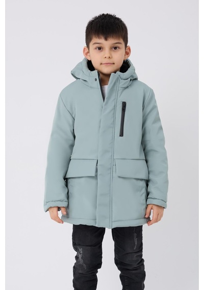 Spor Erkek Çocuk Kürklü Su Ve Rüzgar Geçirmez Kapüşonlu 3 Cep Kışlık Mont & Kaban & Parka-214 Taş