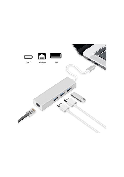 Type C USB Hub USB Type-C To 3 Port USB 3.0 Çoklayıcı 1000 Mbps