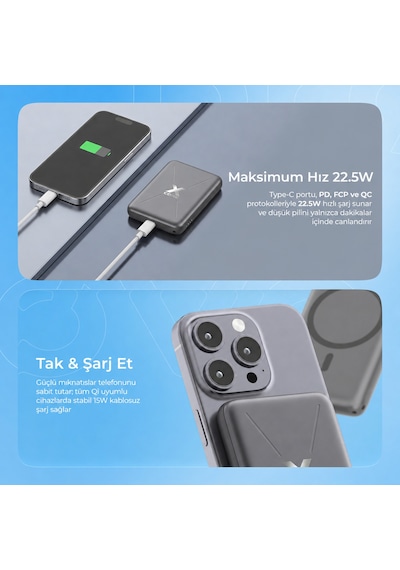 Proove Power Bank X-core 22.5w 10000mah Wıth Cable Type-c To Type-c Black siyah