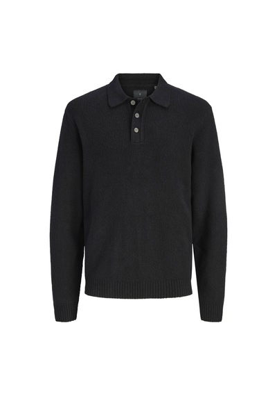 Jack & Jones Jprblawesley Knıt Polo Ls Bf Ln Siyah