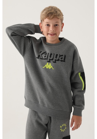 Kappa Antrasit Melanj Ribana Yaka Kol Fermuar Detay Erkek Çocuk Sweatshirt