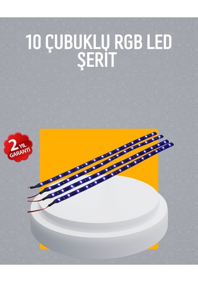 Led Yağmur Işığı Seti 10 Adet Meteor Çubuk Aydınlatma Renkli 29786657