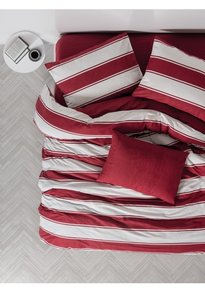 Cozy Home Festive Çift Kişilik Lastikli Çarşaflı Nevresim Takımı Jolly Kırmızı Kırmızı