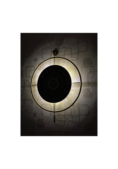 Pey Aksesuar Metal Camlı Duvar Saati 60x80 Cm Büyük Boy Işıklı Gerçek Cam Gold-füme-siyah-gümüş M61-gold-füme-siyah-gümüş