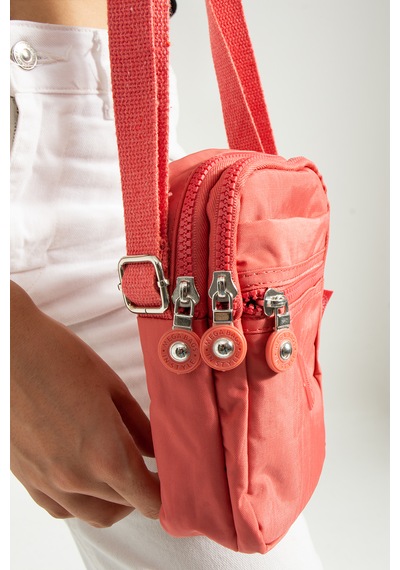 Nemo Bags Yavruağzı Unisex Telefonluk, Cüzdan, Kartlık, Çapraz Askılı Omuz Çantası, 18x13cm Yavruağzı
