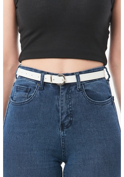 Fullamoda Küçük Tokalı Kemer- Beyaz 20MAKS5268139073-1-Beyaz