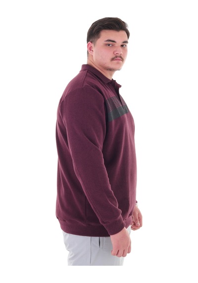Erkek Battal Beden 158 Kiloya Kadar Uygun Bedenli Geniş Kalıp Baskılı Polo Yaka Selanik Sweat Bordo Erkek Battal Beden 158 Kiloya Kadar Uygun Bedenli Geniş Kalıp Baskılı Polo Yaka Selanik Sweat Bordo