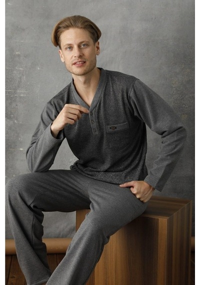 Kly 7033 Erkek Jivago Yaka Pijama Takım