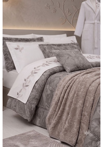 Özdilek Leaf Scape Çeyiz Seti 17 Parça - Bej