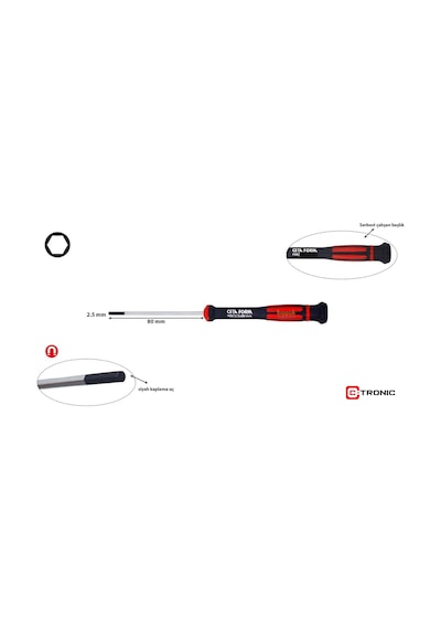 Ceta Form 2.5x80 Mm Allen Uçlu Elektronikçi Tornavida H06-25-080