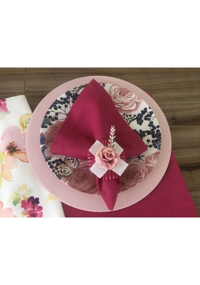 Sofra Sunum Tam Set Suluboya Çiçek Desenli Çok Renkli