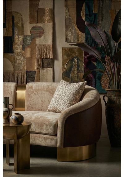 Melisa Damask Baskılı Duck Kumaş Kahverengi Kırlent 45 45 Cm - 807 45 x 45