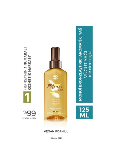 Cildin Besleyici Ve Nemlendirici Bronzlaştırıcı Aromatik Yağ 125 Ml
