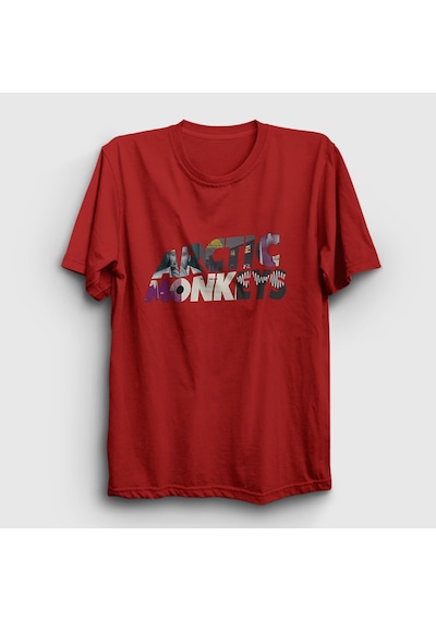 Presmono Unisex Mask Arctic Monkeys T-shirt Kırmızı