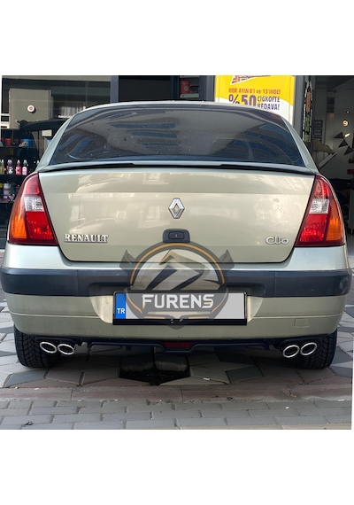 Renault Clio 2 Symbol 1998-2008 Sedan Uyumlu Bagaj Üstü Yarasa Spoiler Çıtası Piano Black Parlak Siyah