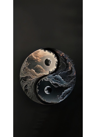 Ying Yang İyilik Ve Kötülük V1 Ev Duvar Salon Güzellik Salonu Ofis Dükkan Dekarasyon Kanvas Tablo