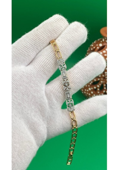 Xuping Rose Gold Yıldız Desenli Zirkon Taşlı Bileklik Altın