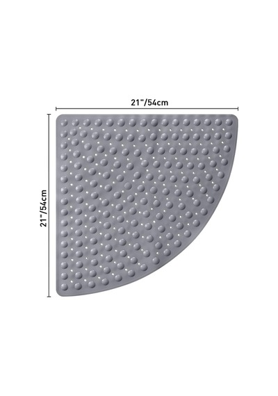 Mainshop Paspas Banyo Duş Küvet Için Vantuzlu Su Drenajlı 54x54 Cm M-163 Gri