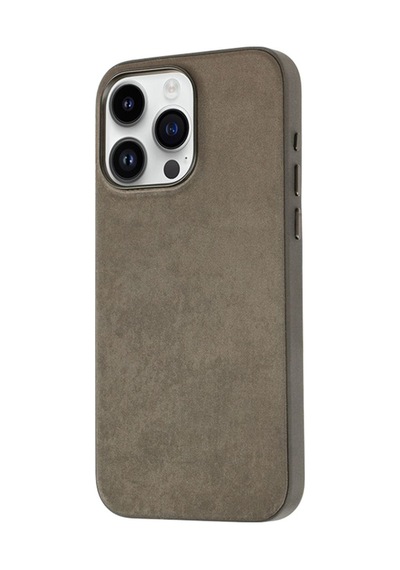 Apple Uyumlu iPhone 15 Pro Max Kılıf Zore Mikro Fiber Mimoza Kapak Kahverengi