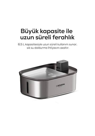 Xenon Smart Su Pınarı | Akıllı, 6.5L, Radar Sensörlü, 60 Gün Şarjlı, Çelik İç Yüzey, Tüm Patilere Uygun (X8658)