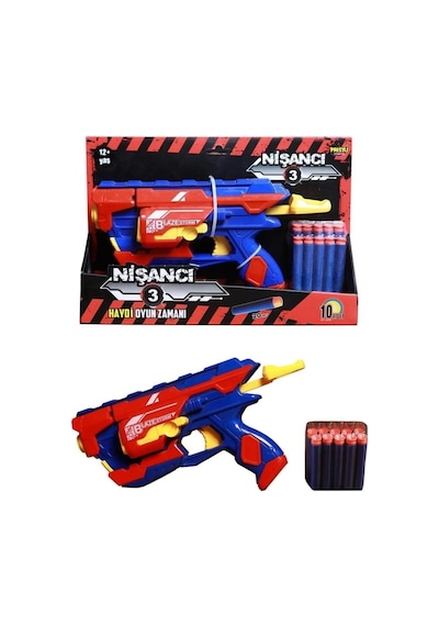 Oyuncak Soft Mermi Atan Nişancı Nerf Oyuncak Silah Tabanca