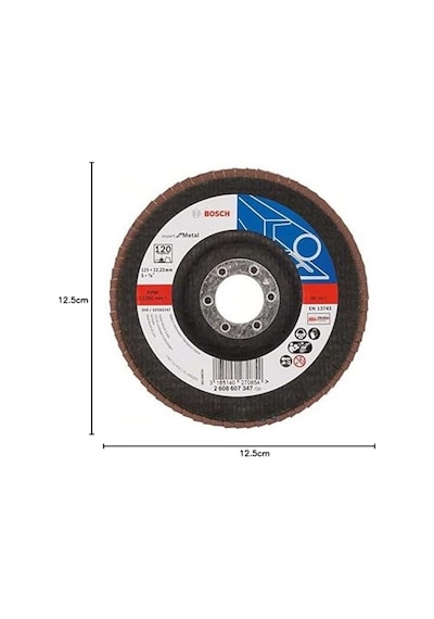 Professional 2608607347 Kendin Yap Zımpara Diski Açılı Taşlama Makineleri İçin Farklı Malzemeler, Bombeli Tasarım, Ø 125 Mm, Granülasyon 120