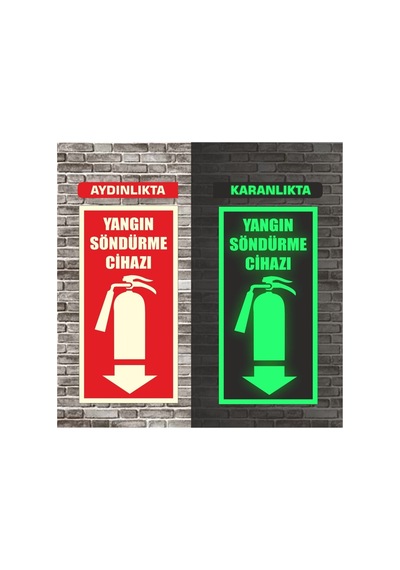 10 Lu Set Yangın Tüpü Levhası Fosforlu 3 Mm