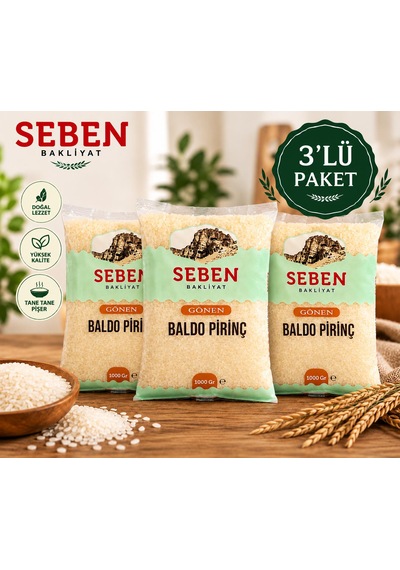 Seben Gönen Baldo Pirinç 1000 Gr X 3 Paket