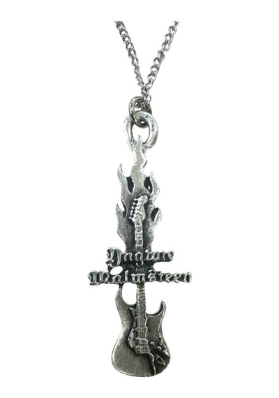 Yngwie J. Malmsteen Alevli Elektro Gitar Kolye Unisex - 60 Cm Zincir Çok renkli