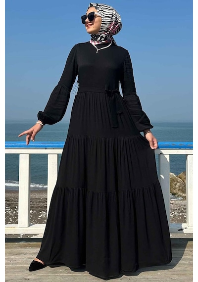Rabia Şamlı Asil Siyah Elbise Siyah