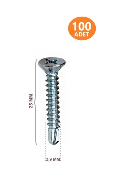 Yhb Matkap Uçlu Akıllı Vida 3.9x25 100 Adet Diğer