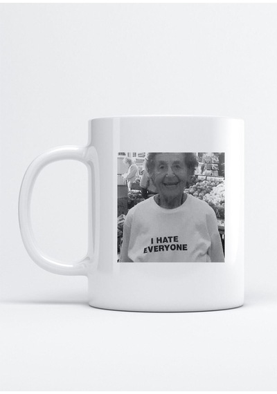 I Hate Everyone Baskı Porselen Kupa Bardak Beyaz