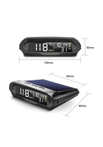 Yenilzd Araç Güneş Enerjili Hız Ölçer S98 Hud Ekranı Evrensel Gps
