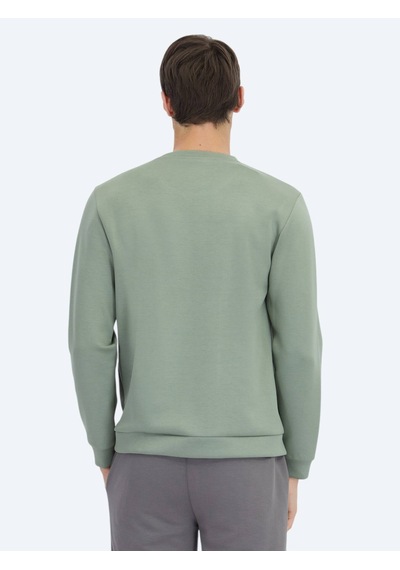 Kip Mint Bisiklet Yaka Desenli Sweatshırt Mint