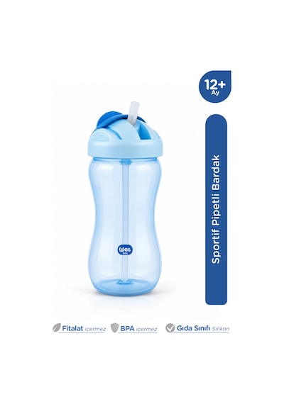 Wee Baby Pipetli Bardak 350 ml Mavi 6+ Ay
