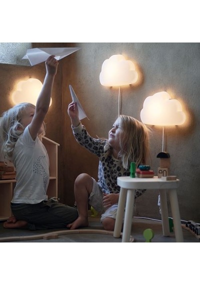 Ikea Upplyst Çocuk Duvar Lambası, Beyaz, Led'li