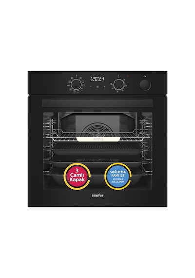 Simfer 8244 11 Fonksiyon Steam Master Ankastre Fırın Siyah Cam Dijital