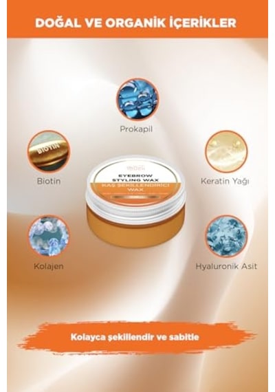Kaş Sabitleyici Ve Şekillendirici Wax 50 Ml Kolajen, Keratin Ve Biotin Genel