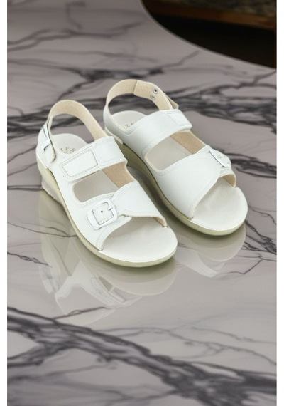 Gezer Unisex Bej Hacı Ayarlanabilir Sandalet Umre - Hac Terlik Bej