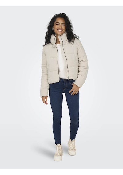 Only Dolly Corduroy Puffer Dik Yaka Bej Kadın Mont 15304768 Bej