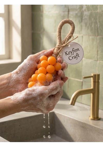 Keyfim Craft El Yapımı Turuncu Üzüm Tanesi Tasarımlı Banyo Ve Dekoratif Sabun Lavanta
